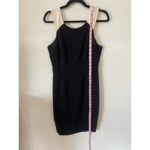 Jay Godfrey Black & Cream Strap Colorblock Sheath Bodycon Blue Zipper Mini 10 - Picture 12 of 14